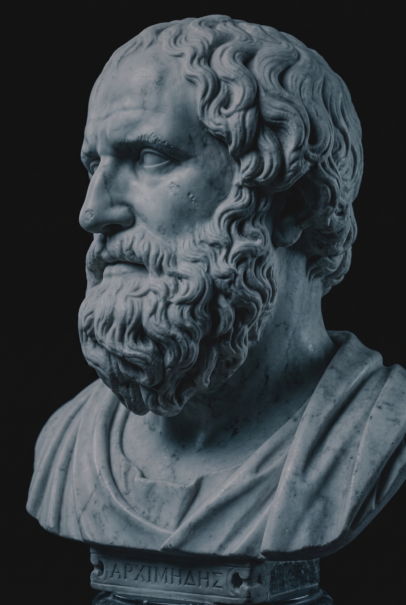 Sculpted portrait of Archimedes