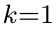 k=1