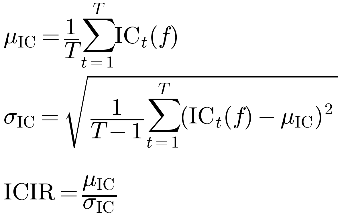mu_IC, sigma_IC and ICIR definitions
