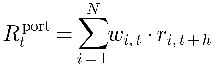 R_t^port = sum_i w_{i,t} r_{i,t+h}